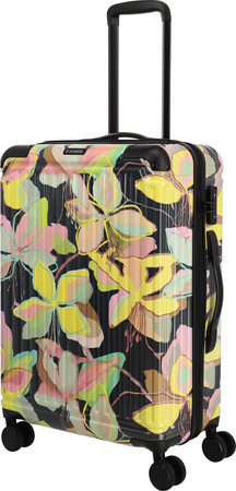 Walizka średnia Travelite Cruise Print 67 cm żółta orchidea
