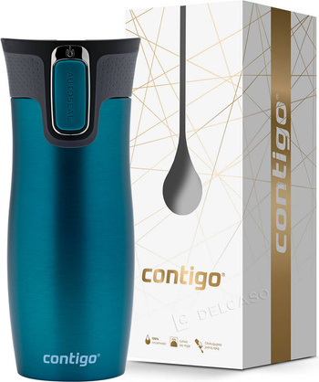 Kubek termiczny Contigo West Loop 2.0 470 ml turkusowy + Pudełko