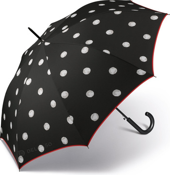 Parasol długi automatyczny Happy Rain B&W kropki